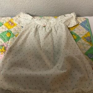 Vintage Cabbage Patch Kids White Gown with Blue Rosebuds OK Factory CPK Doll